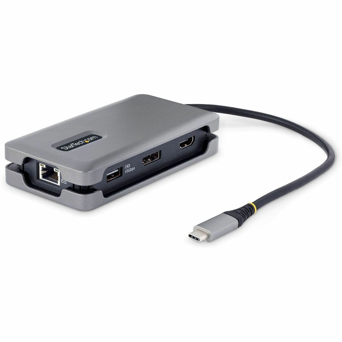 StarTech.com USB-C Multiport Adapter, 4K 60Hz HDMI/DP, 3-Port USB Hub, 100W PD Pass-Through, GbE, Mini Docking Station, 1ft/30cm Cable - DKT31CDHPD3