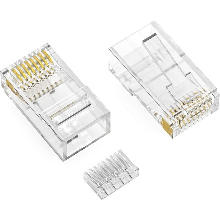 Axiom RJ45 Cat.5e UTP Plug w/Inserter, Solid/Stranded Wire, 50 Micron, 100-Pack - RJ45C5USI100-AX