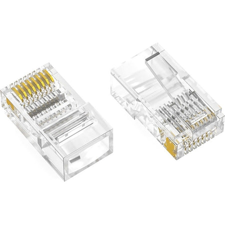 Axiom RJ45 Cat.6a UTP Feed-Thru Plug, Solid/Stranded Wire, 50 Micron, 100-Pack - RJ45C6AUF100-AX