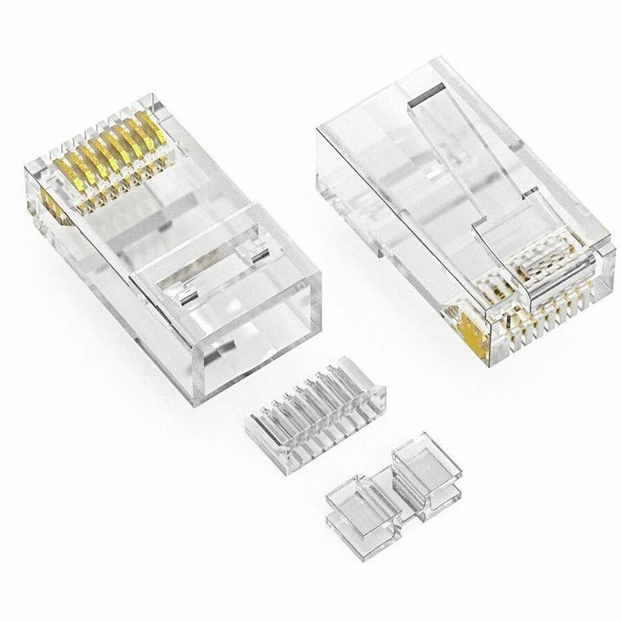 Axiom RJ45 CAT6A UTP Plug, 3pc Type, Solid/Stranded Wire, 50 Micron, 100-pack - RJ45C6AUS3100-AX
