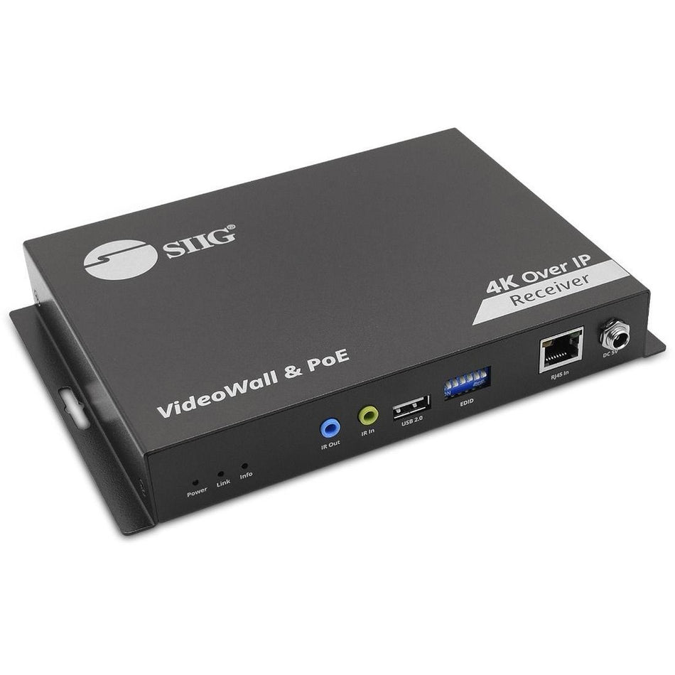 SIIG 4K 60Hz 18Gbps HDMI over IP Matrix - Decoder (RX) 394ft TAA Compliant - CE-H27G11-S1