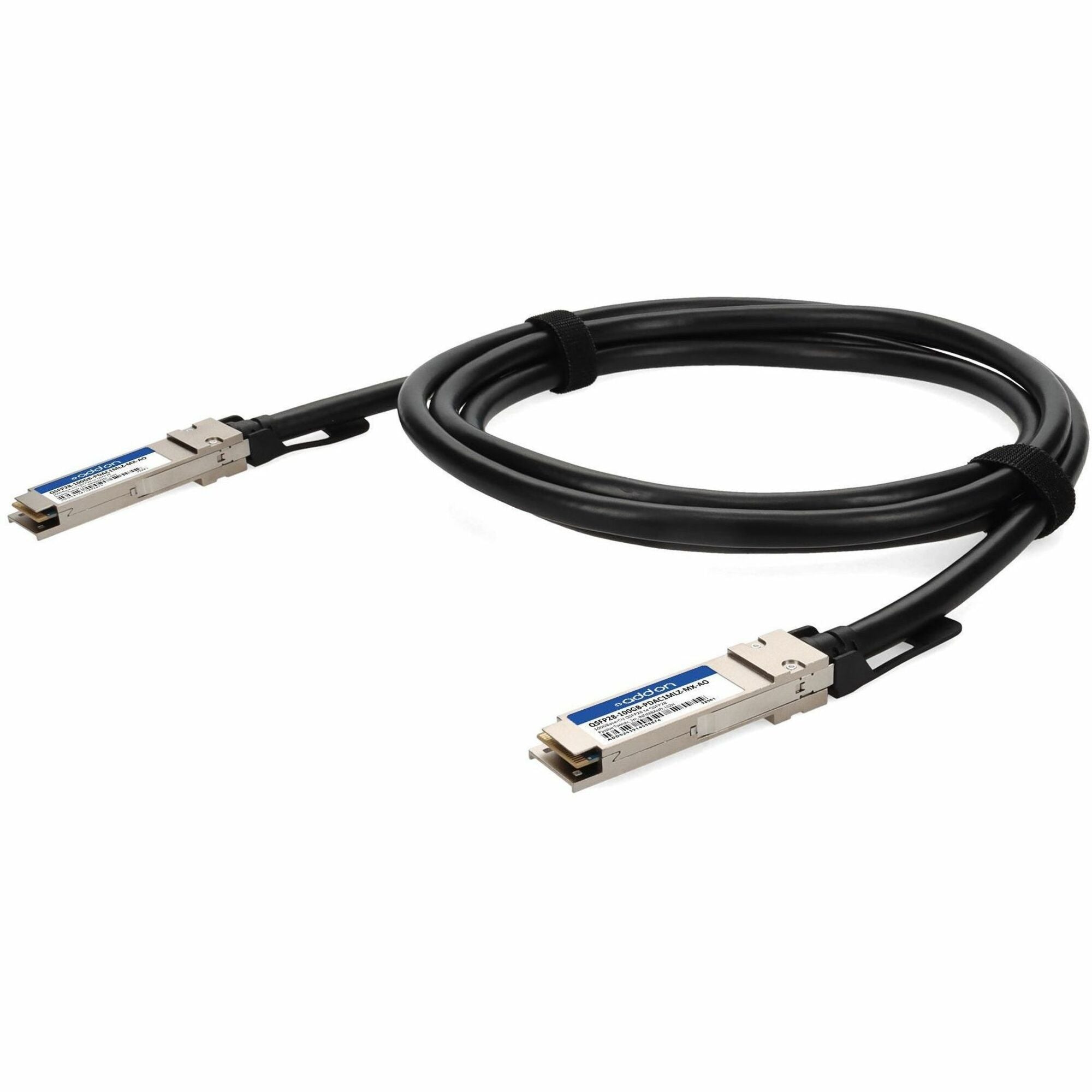 AddOn Mellanox&reg; Compatible TAA 100GBase-CU QSFP28 to QSFP28 Direct Attach Cable (Passive Twinax, 1m, Infiniband EDR, 30AWG, LSZH) - QSFP28-100GB-PDAC1MLZ-MX-AO