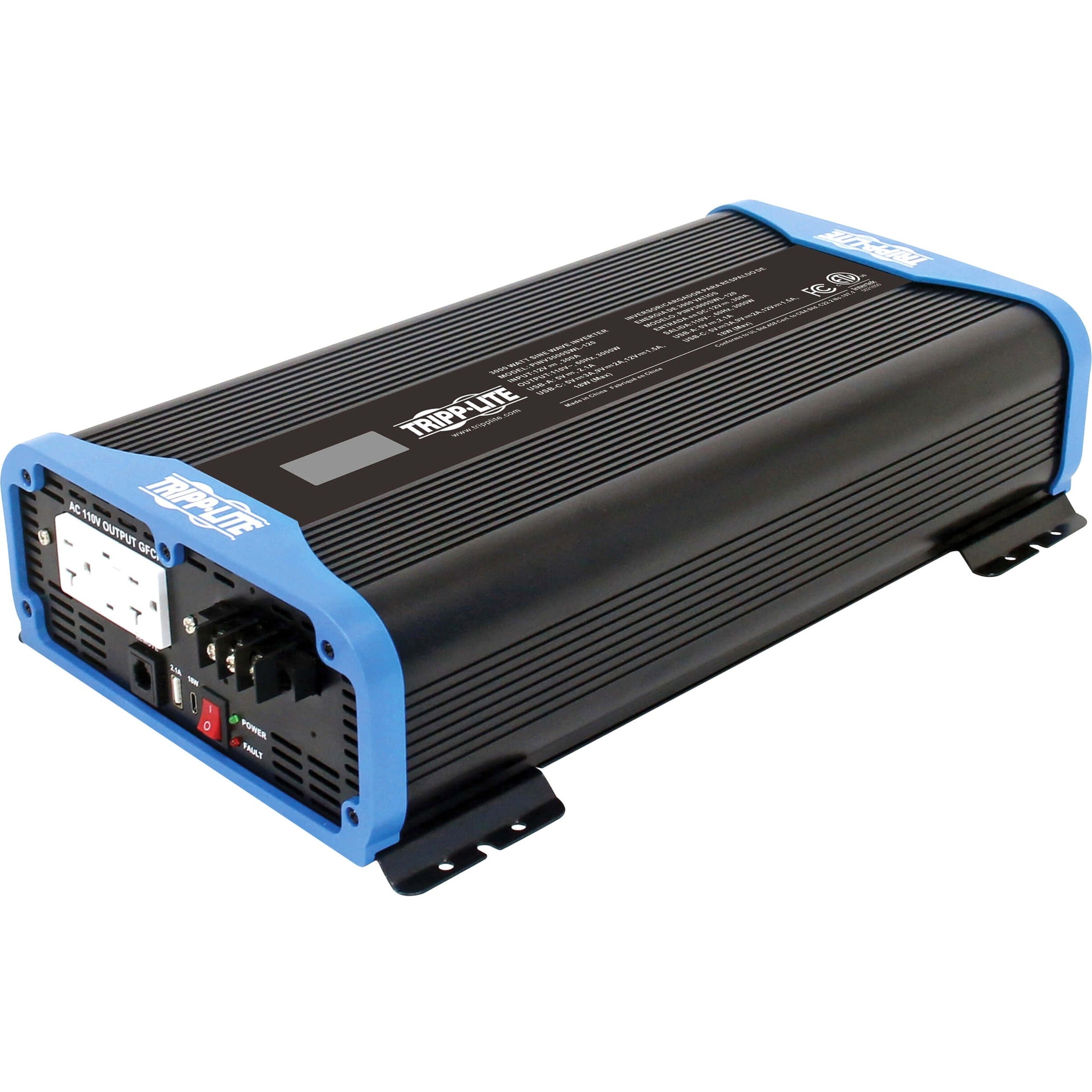 Tripp Lite by Eaton 2000W Light-Duty Compact Power Inverter - 2x 5-15/20R, USB Charging, Pure Sine Wave, Wired Remote - PINV2000SWL-120