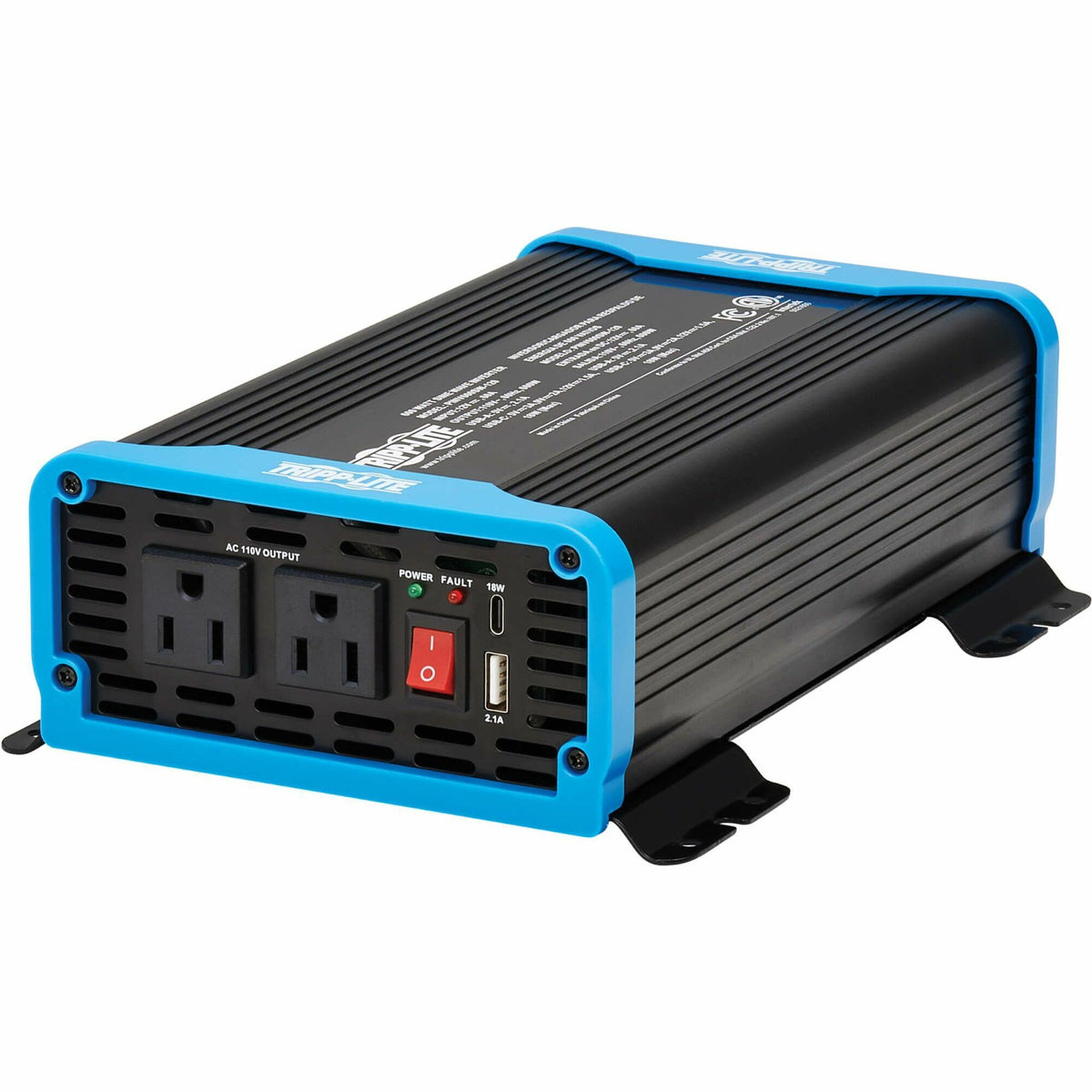 Eaton Tripp Lite Series 600W Light-Duty Compact Power Inverter - 2x 5-15R, USB Charging, Pure Sine Wave - PINV600SW-120