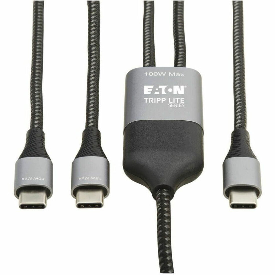 Eaton Tripp Lite Series 2-in-1 USB-C Charging Cable (M/2xM) - 100W PD Charging, 6 ft. (1.8 m) - U420P-2X6-100W