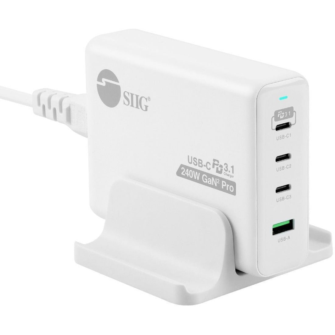 SIIG 240W GaN PD 3.1 Charger - 3C1A - AC-PW1X11-S1