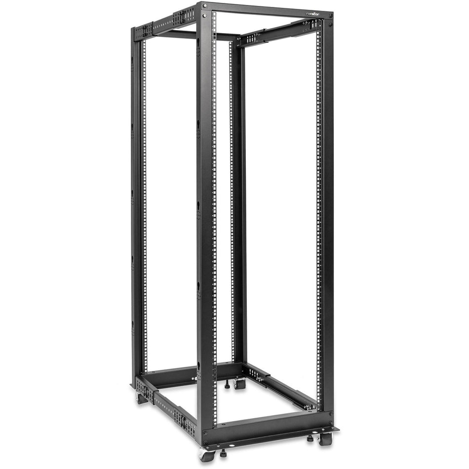 SolidRack 36U Adjustable Depth Open Frame 4 Post Rack w/ Casters - Y10E024-B1