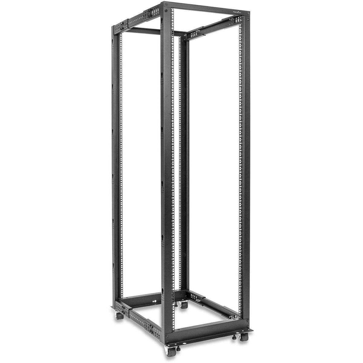 SolidRack 42U Adjustable Depth Open Frame 4 Post Rack w/ Casters - Y10E025-B1