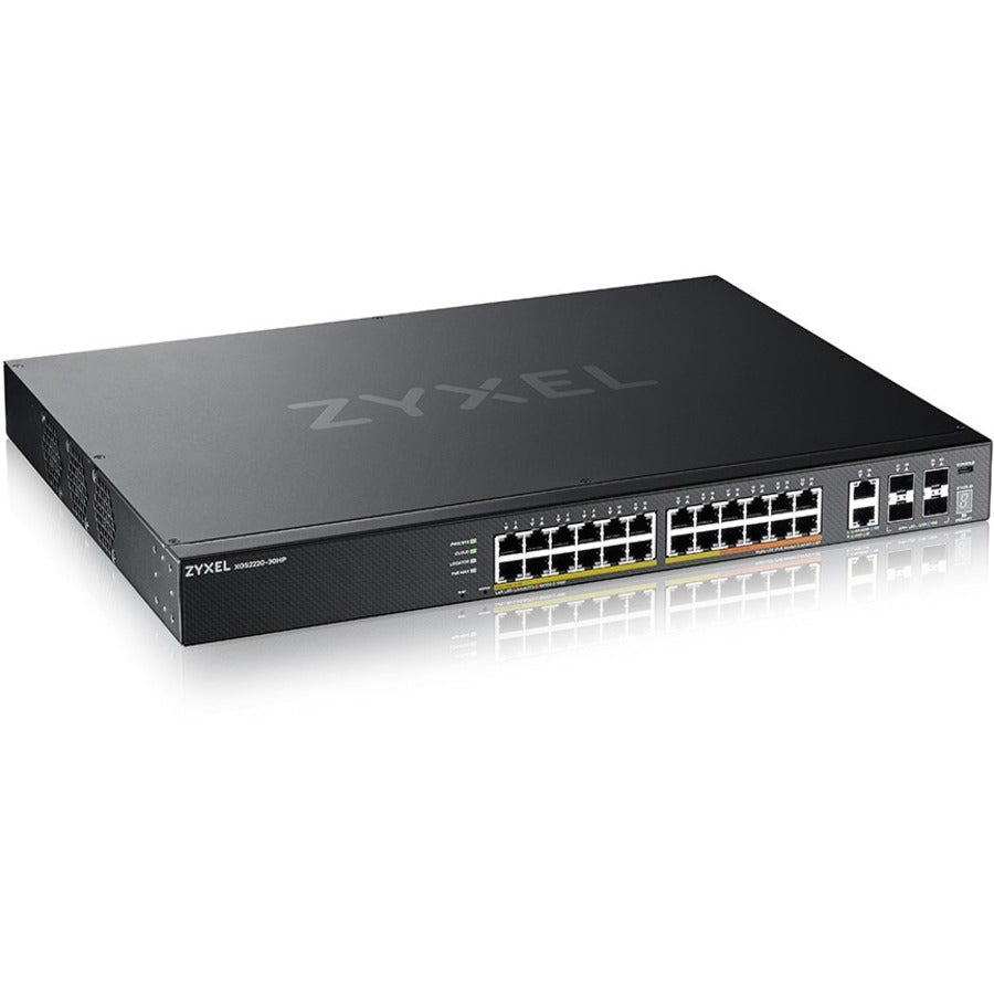 ZYXEL 24-port GbE L3 Access PoE+ Switch with 6 10G Uplink (400 W) - XGS2220-30HP