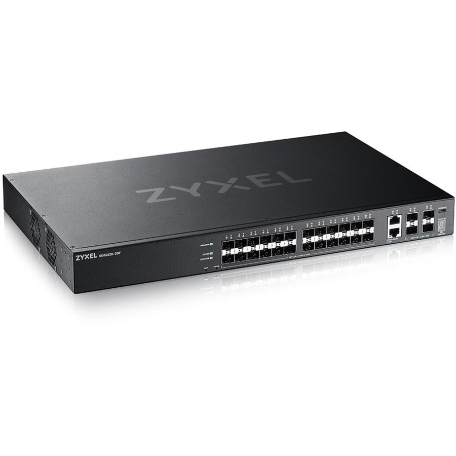 ZYXEL 24-port SFP L3 Access Switch with 6 10G Uplink - XGS2220-30F-DC