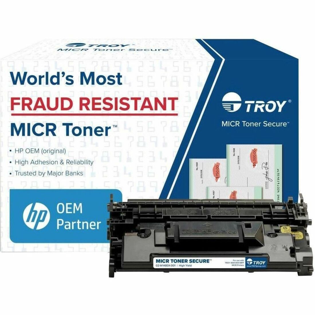 Troy Original MICR High Yield Laser Toner Cartridge W1480X - Black - 1 Box - 02-W1480X-001