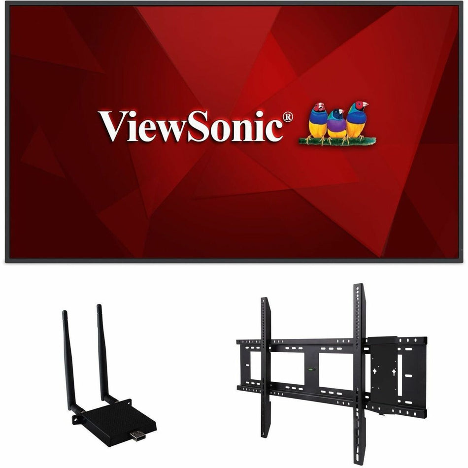 ViewSonic Commercial Display CDE4330-E1 - 4K, Integrated Software, WiFi Adapter and Fixed Wall Mount - 450 cd/m2 - 43" - CDE4330-E1