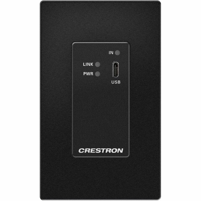 Crestron DM Lite 4K60 4:4:4 Transmitter for USB-C&reg; DisplayPort&trade; Signal Extension over CATx Cable, Wall Plate, Black - 6511803