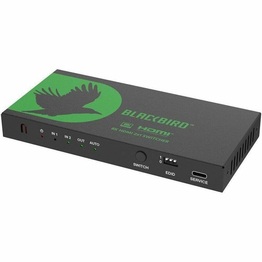 Monoprice Blackbird 8K60 2x1 Video Switcher with HDMI plus Audio Extraction, IR Remote Control - 44435