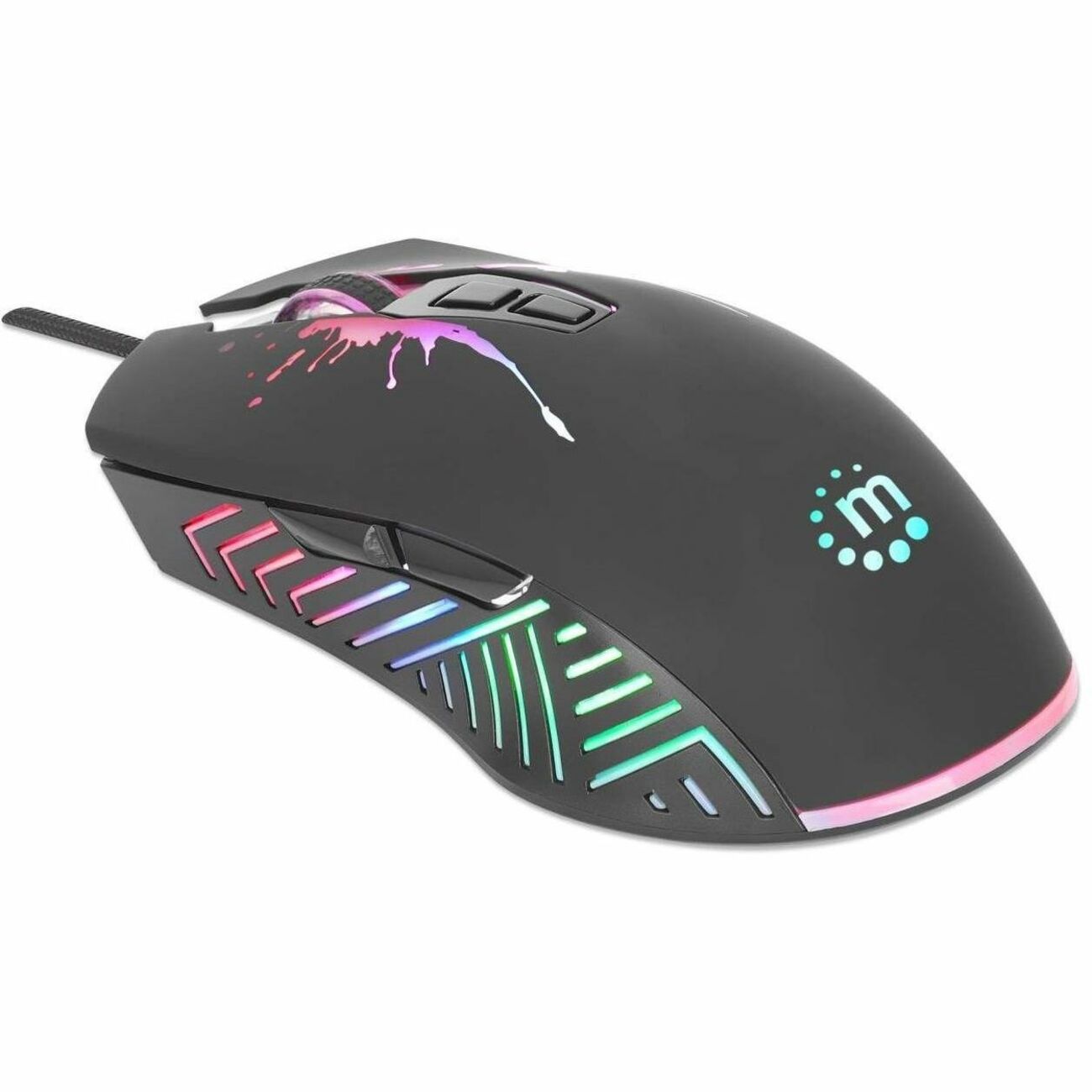 Manhattan 7200 DPI RGB LED Wired Optical Seven Button USB Gaming Mouse - 190121