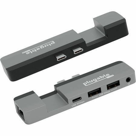 Plugable 5-in-1 USB C Hub Multiport Adapter for MacBook Pro 14/16 Inch and Macbook Air M2, designed for Magsafe - AMS-5IN1E