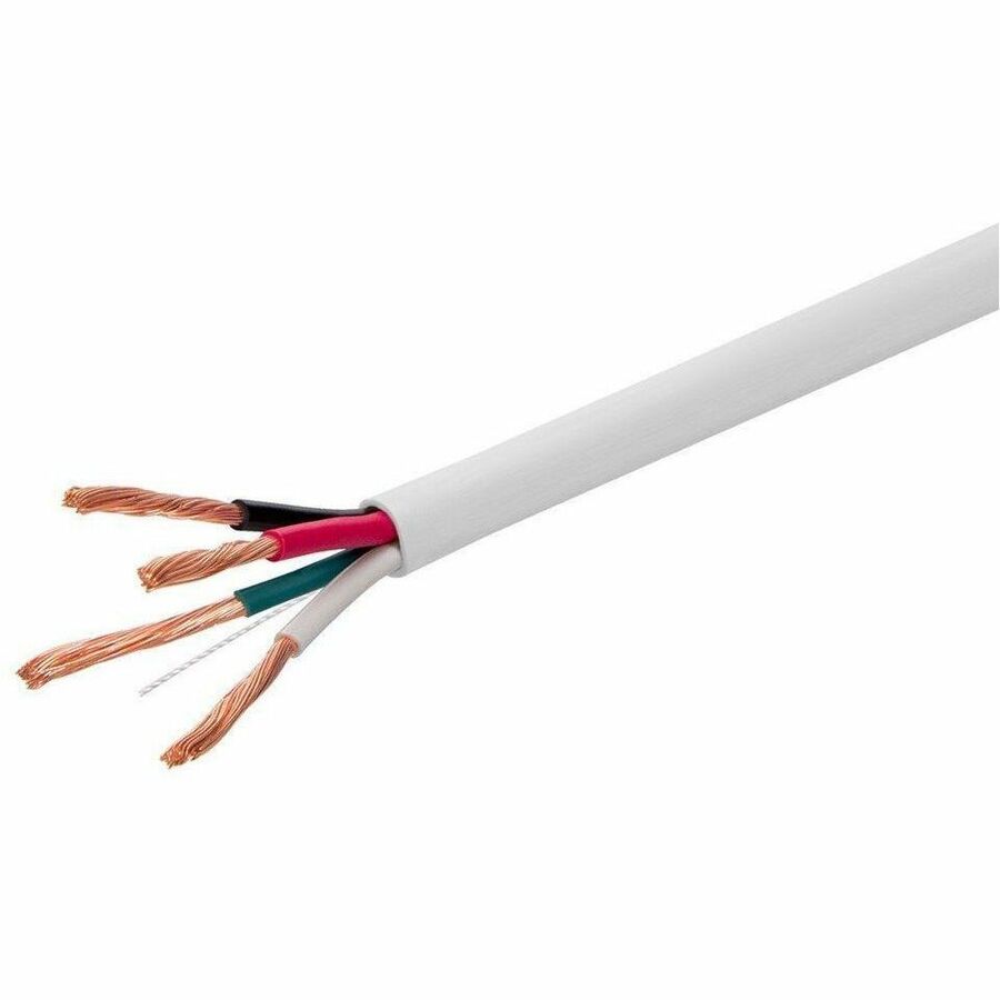 Monoprice Speaker Wire, CL3 Rated, 4-Conductor, 14AWG, 250ft, White - 44335