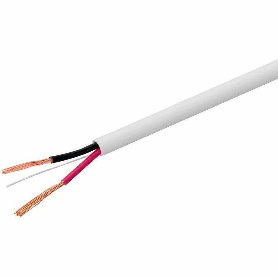 Monoprice Speaker Wire, CL3 Rated, 2-Conductor, 16AWG, 250ft, White - 44336