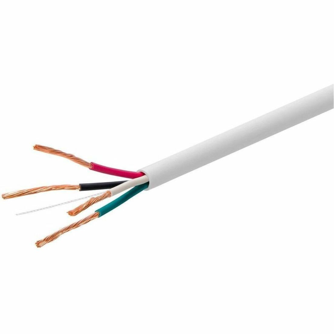 Monoprice Speaker Wire, CL3 Rated, 4-Conductor, 16AWG, 250ft, White - 44337