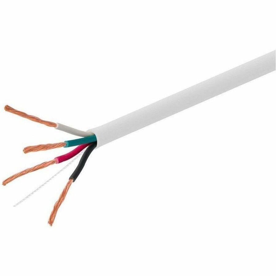 Monoprice Speaker Wire, CL3 Rated, 4-Conductor, 18AWG, 250ft, White - 44339