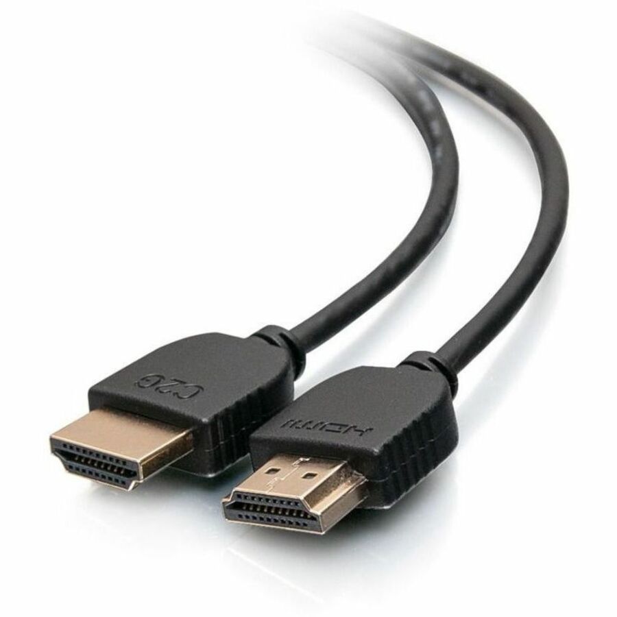 C2G 6ft Plus Series Slim Flexible HDMI Cable with Low Profile Connectors - VW-1 Rated - 4K 60Hz - M/M - Black (2 Pack) - C2G21007