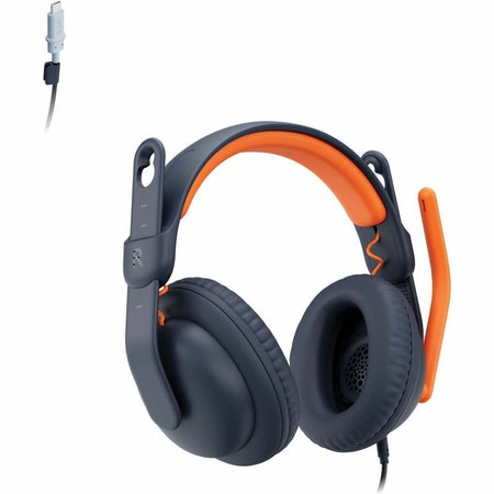 Logitech Zone Learn Wired Headset with Microphone for Learners, Comfortable and Adjustable Fit for Kids, USB C - 981-001383