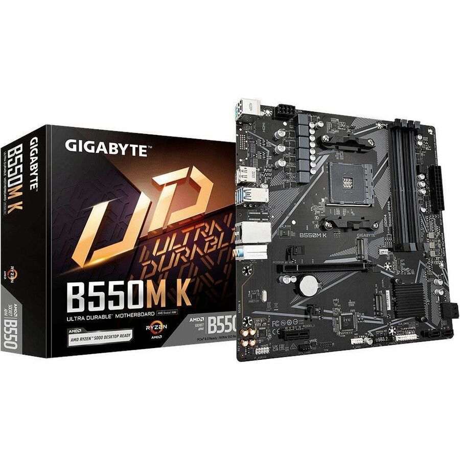 Gigabyte Ultra Durable B550M K Desktop Motherboard - AMD B550 Chipset - Socket AM4 - Micro ATX - B550M K