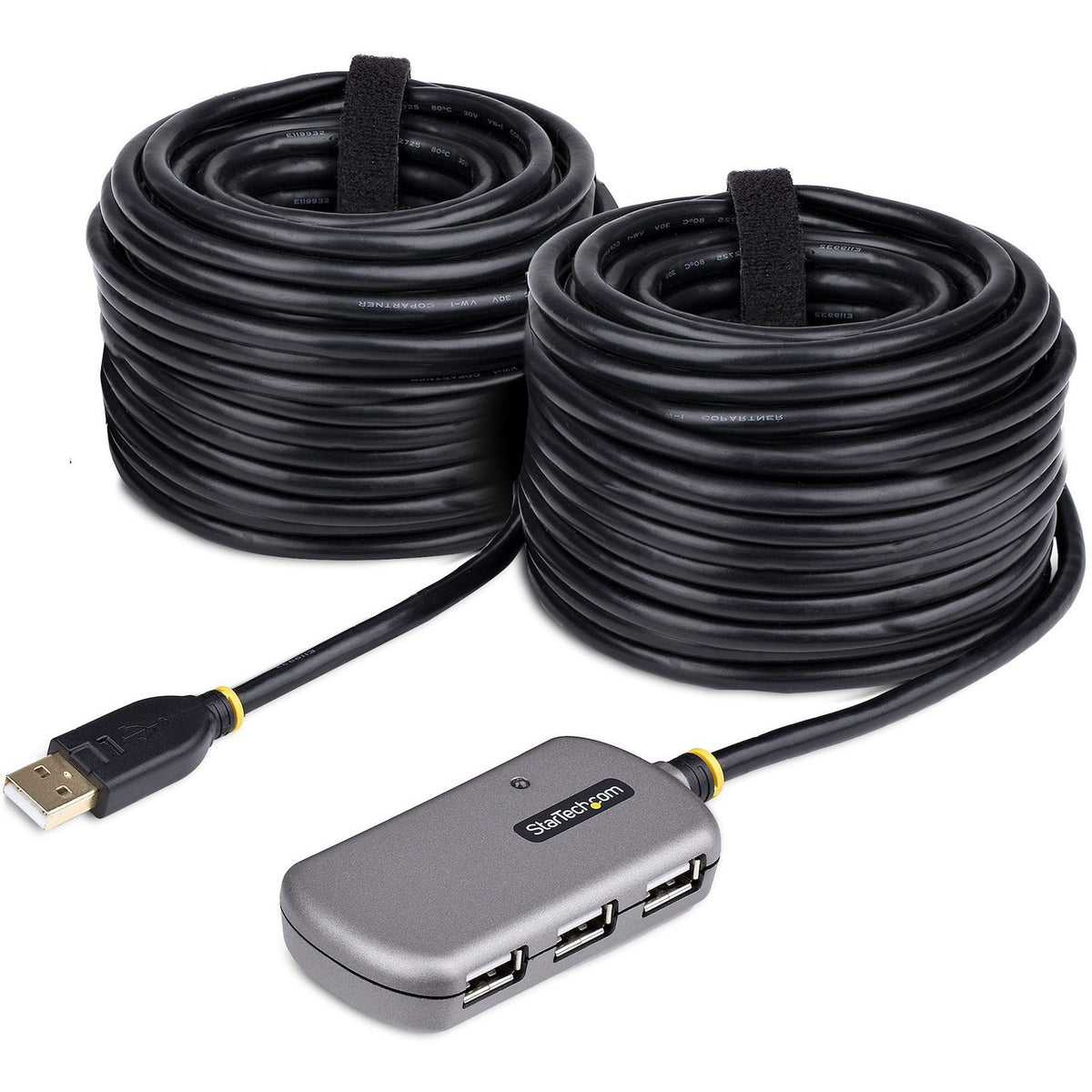 StarTech.com USB Extender Hub, 24m USB 2.0 Extension Cable w/ 4-Port USB-A Hub, Active/Bus Powered USB Repeater Cable, ESD Protection - U02442-USB-EXTENDER