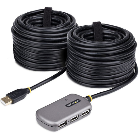 StarTech.com USB Extender Hub, 24m USB 2.0 Extension Cable w/ 4-Port USB-A Hub, Active/Bus Powered USB Repeater Cable, ESD Protection - U02442-USB-EXTENDER