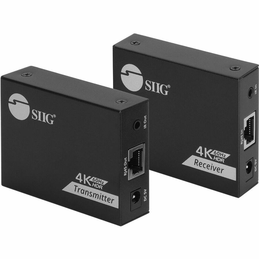 SIIG 4K60Hz HDMI over Cat6 Extender with Loopout & IR - 50m- HDMI Extender- Auto Downscaling - CE-H27K11-S1