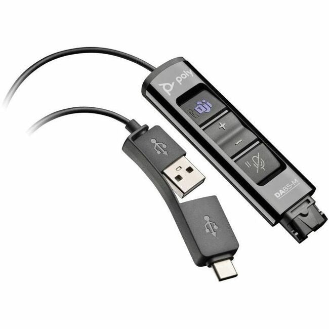 Poly DA85-M USB to QD Black Adapter TAA - 786C8AA