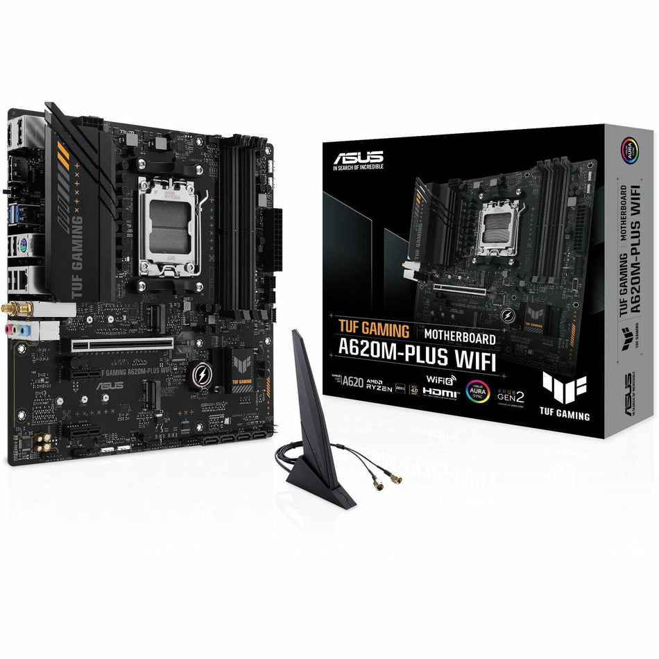 TUF TUF GAMING A620M-PLUS WIFI Gaming Desktop Motherboard - AMD A620 Chipset - Socket AM5 - Micro ATX - TUF GAMING A620M-PLUS WIFI