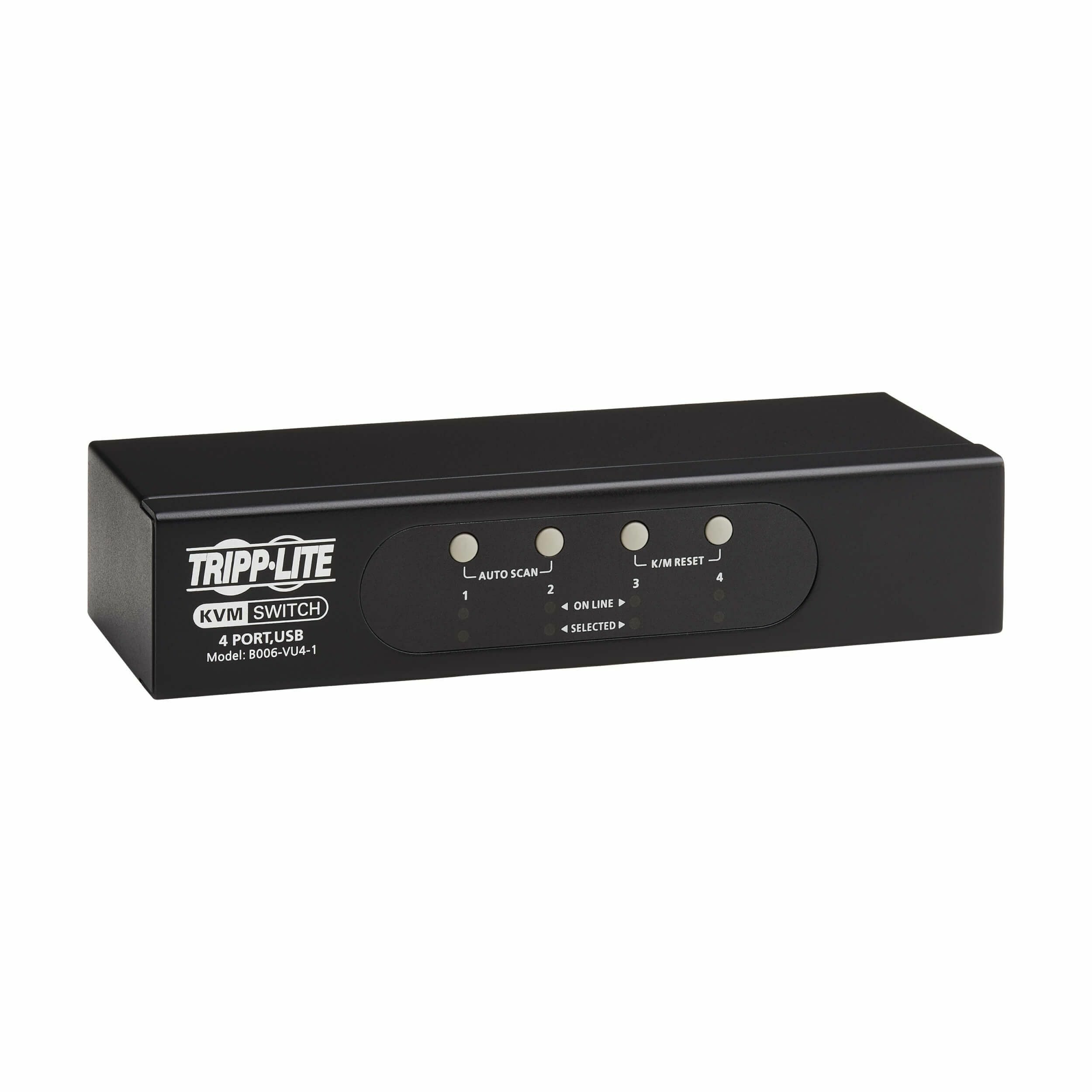 Eaton Tripp Lite Series 4-Port VGA KVM Switch for USB or PS/2 Keyboard/Mouse - B006-VU4-1