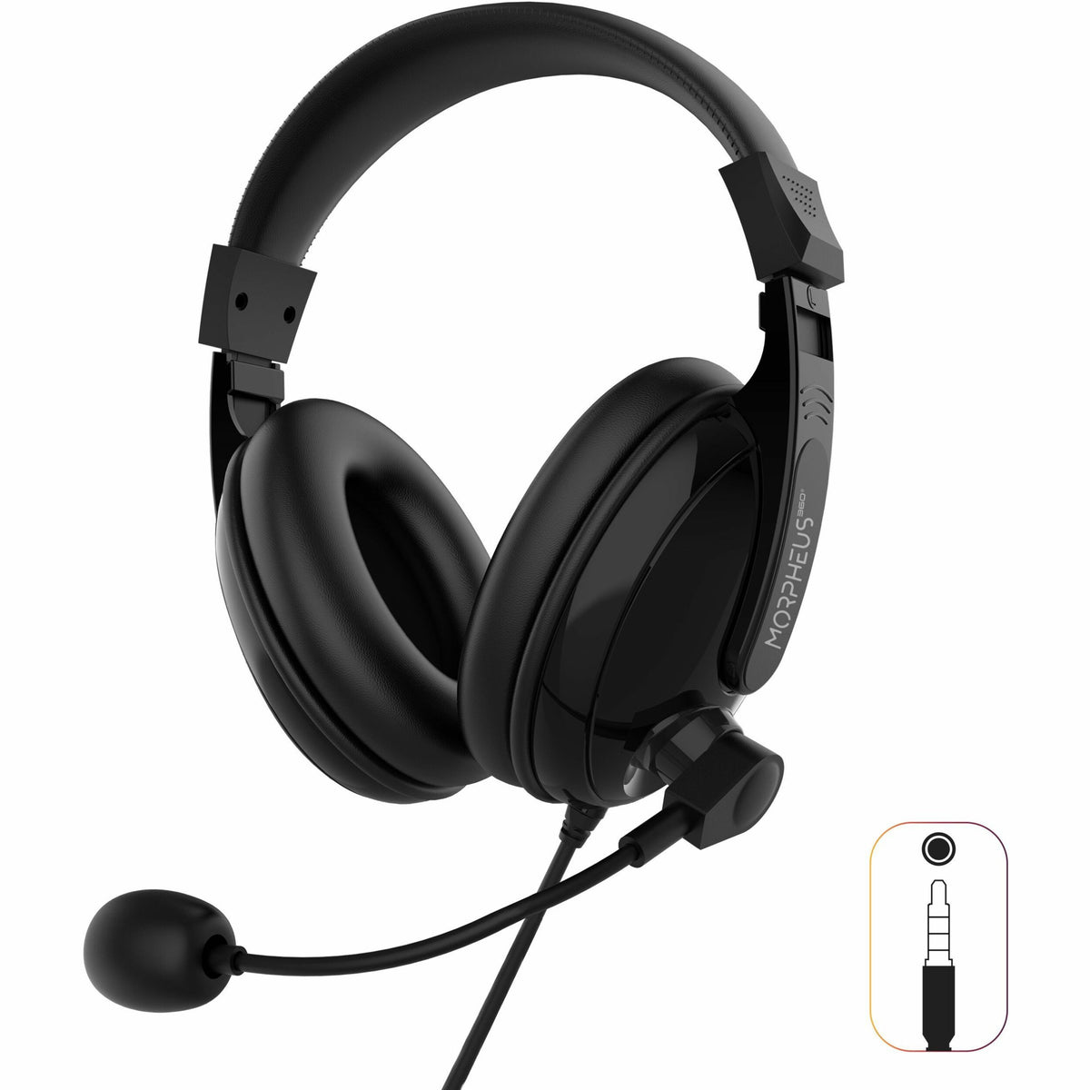 Morpheus 360 Basic Multimedia Stereo Headset - Adjustable Microphone - Lightweight Comfortable Design - Eco Leather Ear Cushions - HS3000S - HS3000S