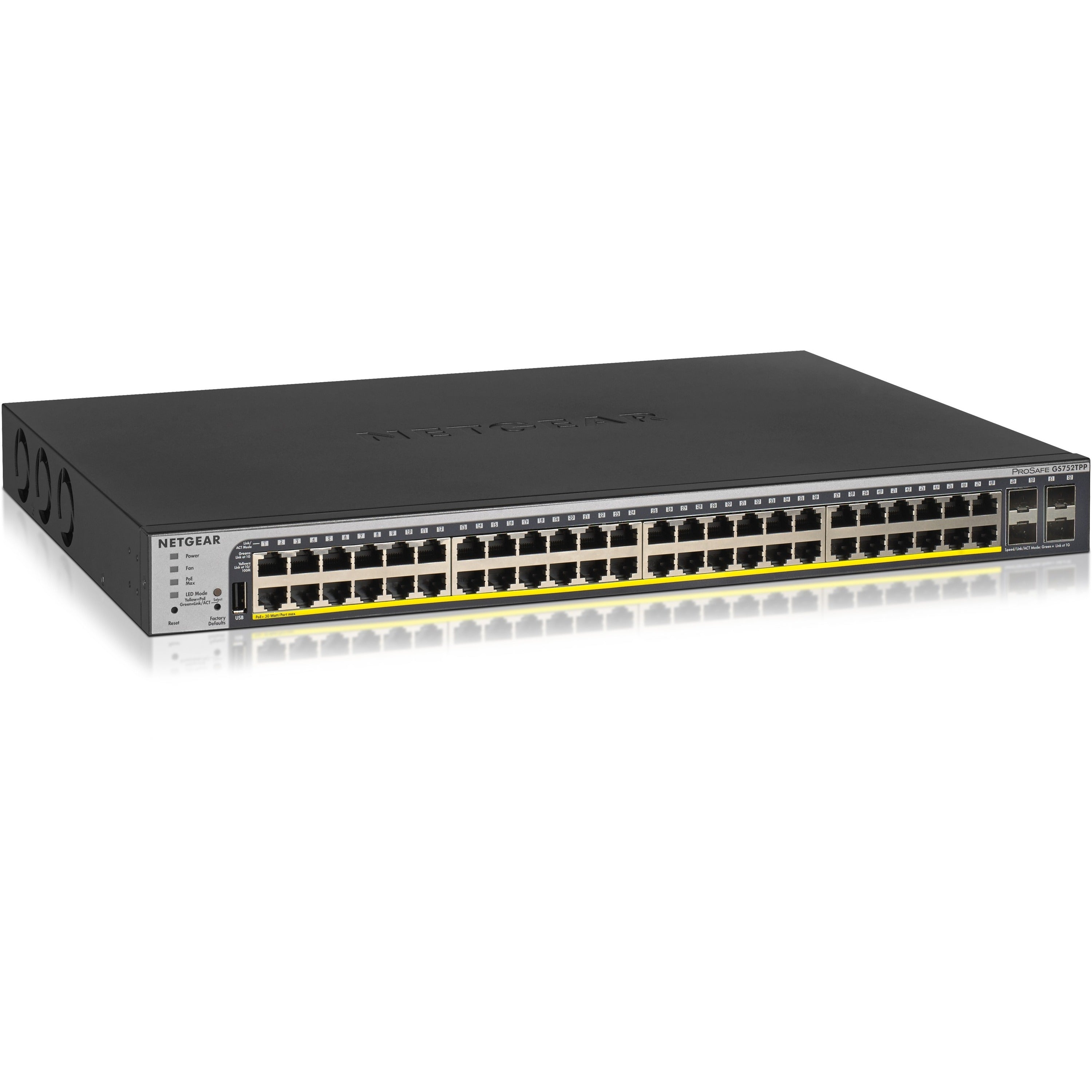 Netgear Gigabit PoE+ Smart Switches with Remote/Cloud Management - GS752TPP-300NAS