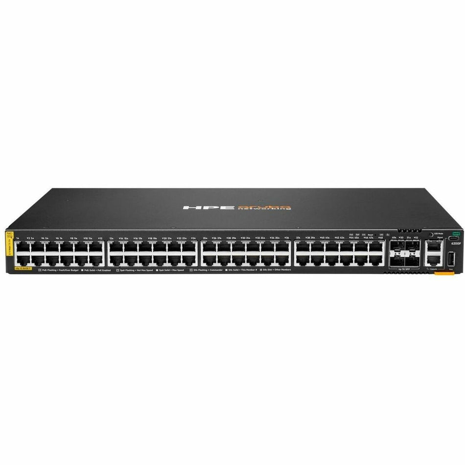 Aruba CX 6200F 48G Class 4 PoE 4SFP 370W Switch - S0M84A#ABA