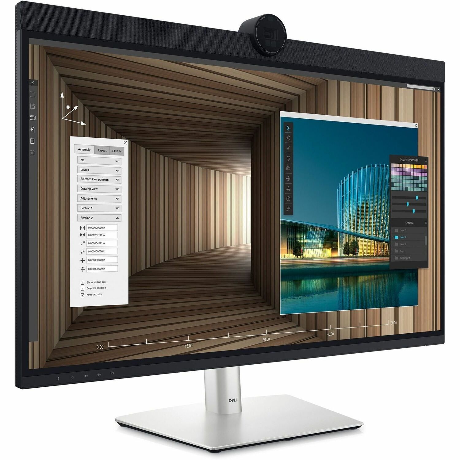Dell UltraSharp U3224KB 32" Class Webcam 6K LED Monitor - 16:9 - Black, Silver - DELL-U3224KB