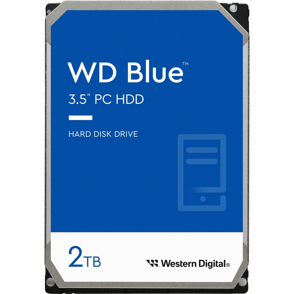 WD Blue 2 TB Hard Drive - 3.5" Internal - SATA (SATA/600) - Conventional Magnetic Recording (CMR) Method - WD20EARZ