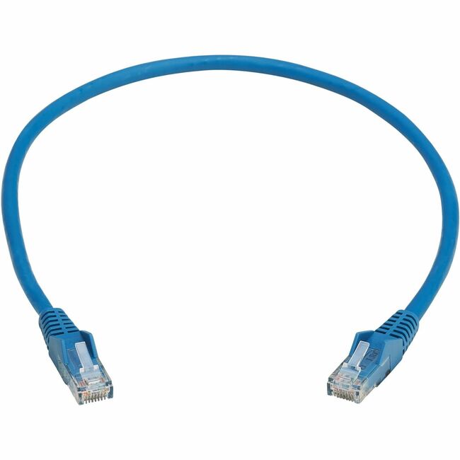 Eaton Tripp Lite Series Cat6 Gigabit Snagless Molded UTP Ethernet Cable (RJ45 M/M), PoE, LSZH, Blue, 0.5 m (1.6 ft.) - N201L-0P5M-BL