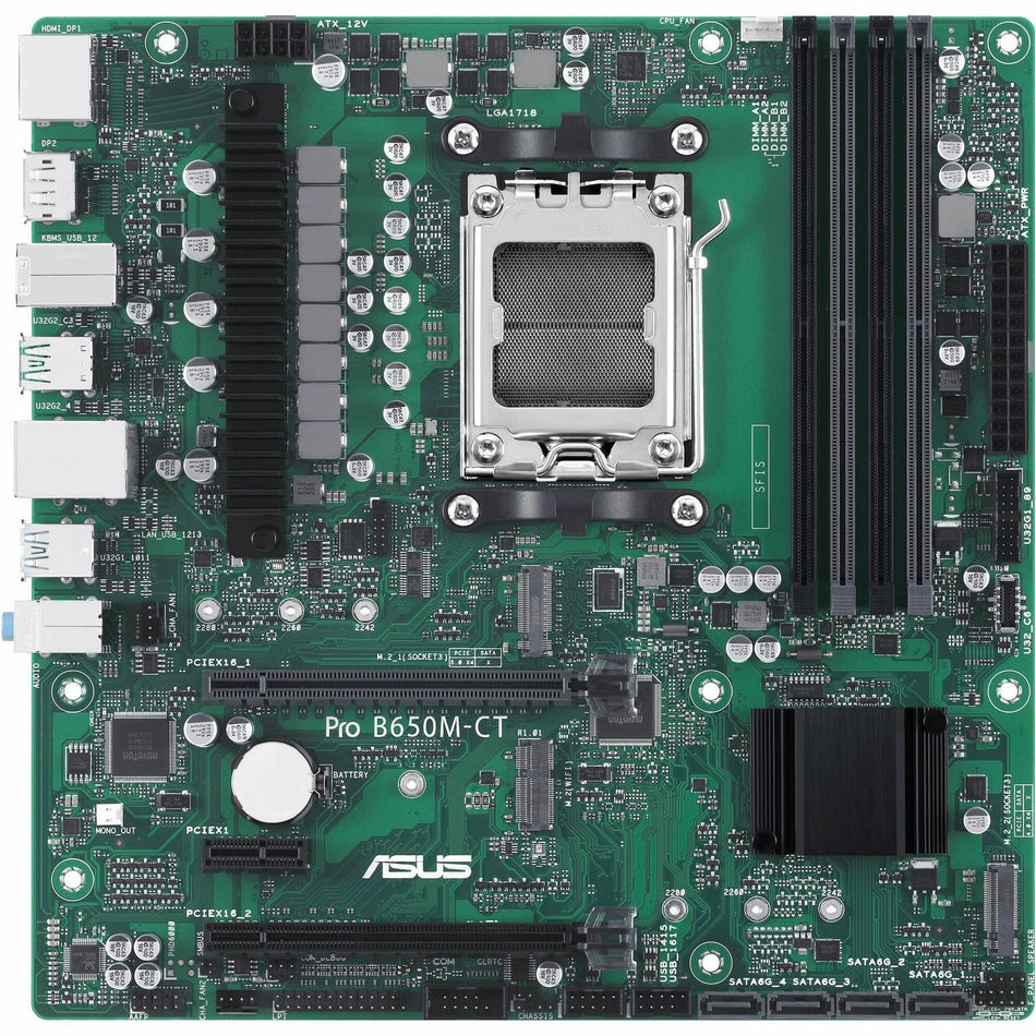 Asus Pro Pro B650M-CT-CSM Desktop Motherboard - AMD B650 Chipset - Socket AM5 - Micro ATX - ProB650M-CT-CSM