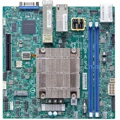 Supermicro X12SDV-8C-SPT4F Server Motherboard - Intel Chipset - Socket BGA-2227 - Mini ITX - MBD-X12SDV-8C-SPT4F-O