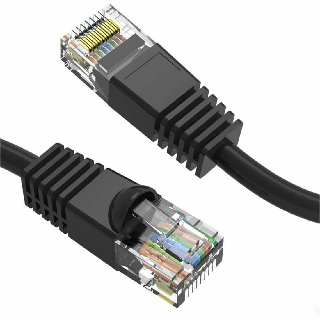 Axiom 8FT CAT5E 350mhz Patch Cable Molded Boot (Black) - TAA Compliant - AXG99997