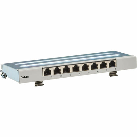 Tripp Lite by Eaton Cat6a STP Patch Panel, 8 Ports, DIN Rail or Wall Mount, TAA - N250-SH08-DIN6A