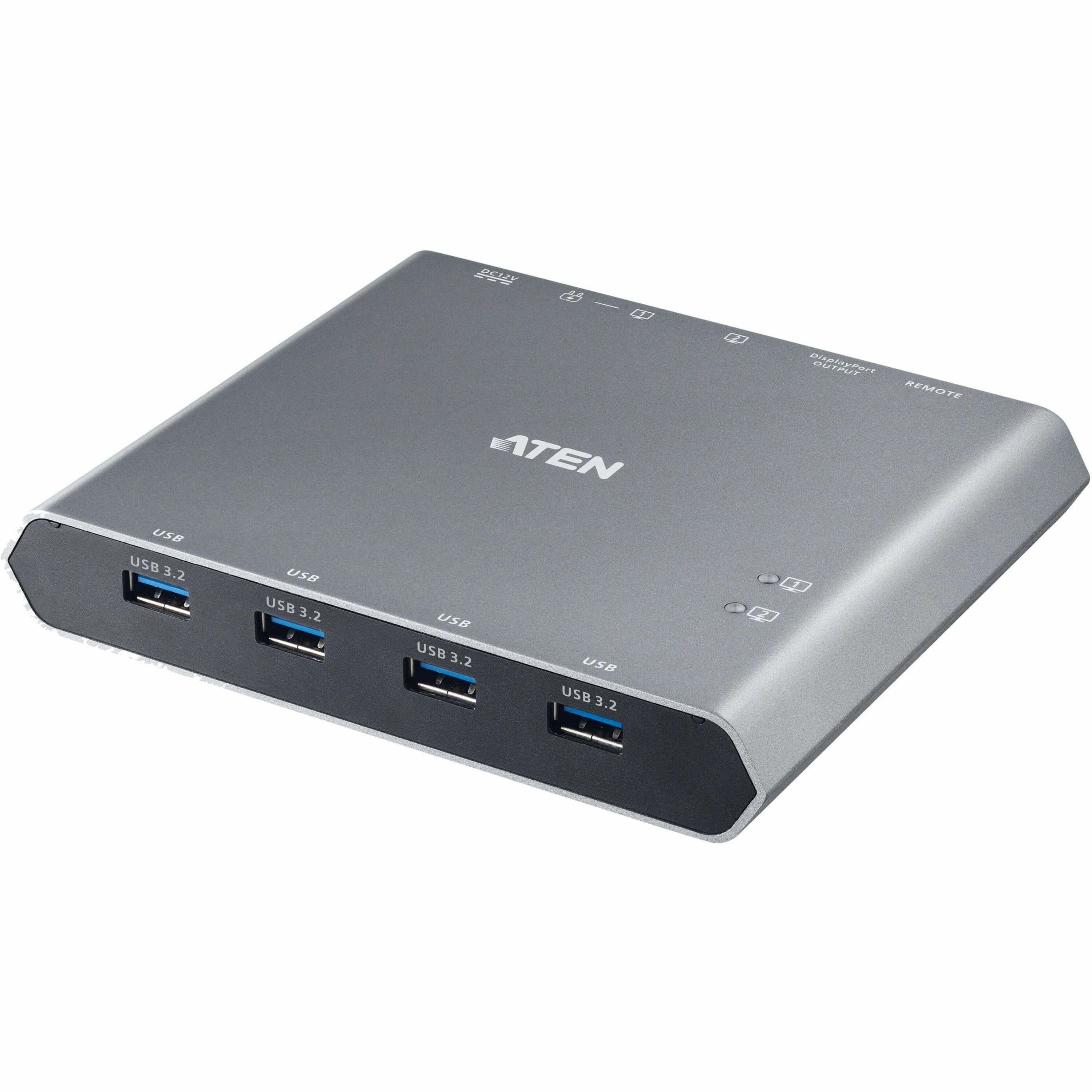 ATEN 2-Port 4K DisplayPort USB-C KVM Dock Switch with Power Pass-through - US3311
