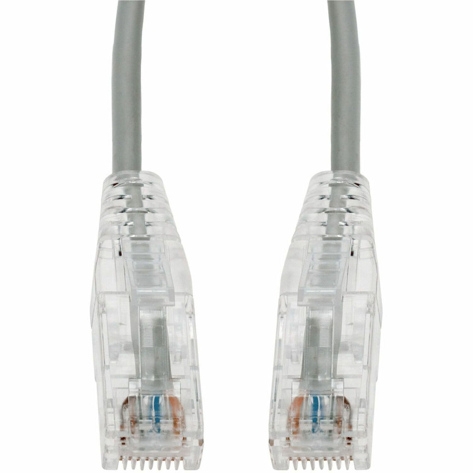 AddOn 1ft Gray CAT 6A Slim PVC Ethernet Cable Snagless Clear-Claw RJ-45 M/M - ADD-1FSLCAT6A-GY
