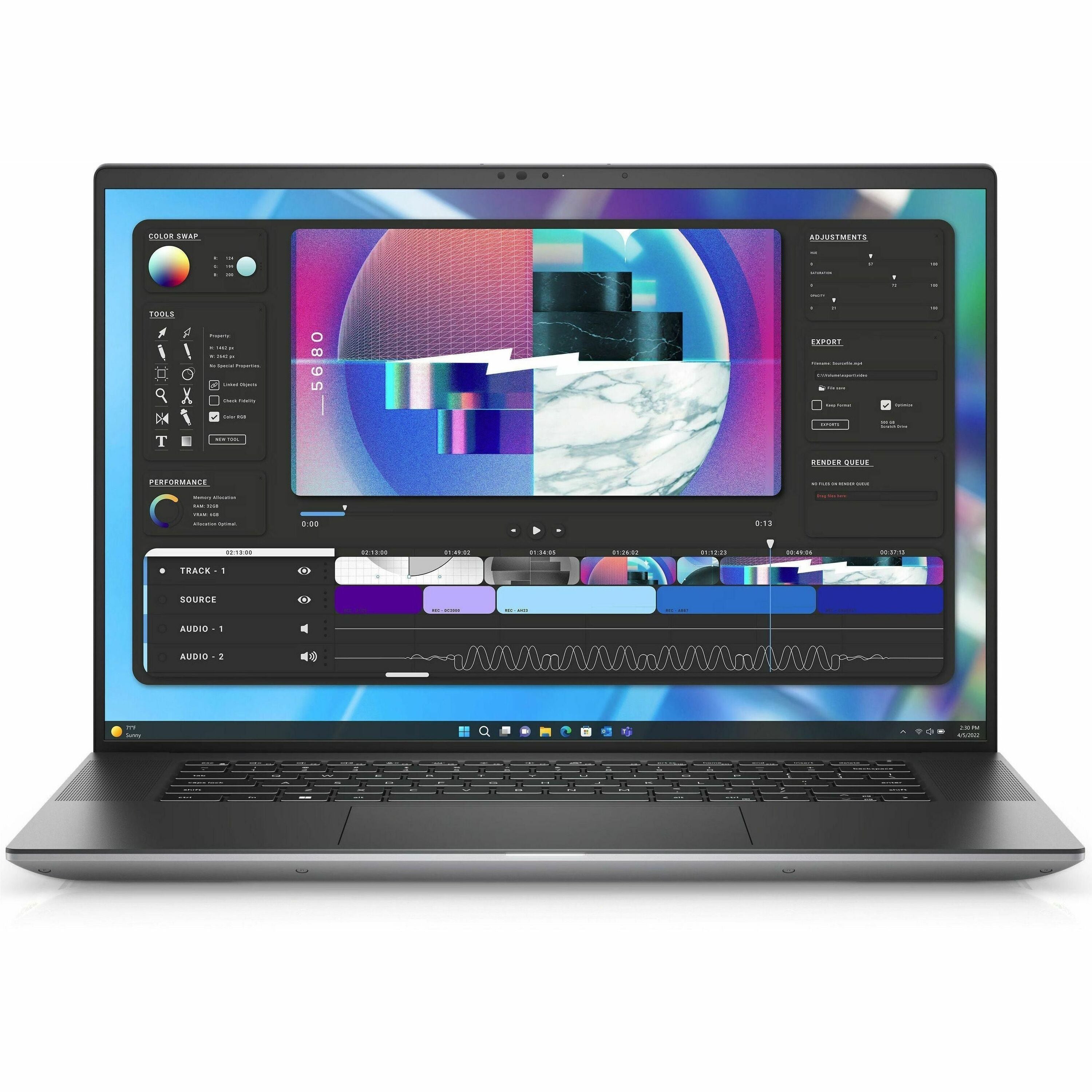 Dell Precision 5000 5680 16" Mobile Workstation - Full HD Plus - Intel Core i7 13th Gen i7-13700H - 32 GB - 512 GB SSD - English (US) Keyboard - Anodized Titan Gray - WNJXN