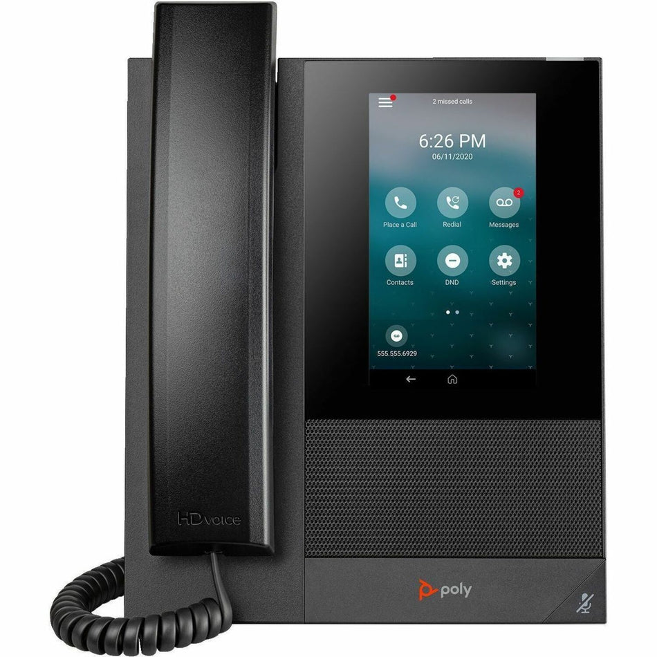 Poly CCX 400 IP Phone - Corded - Corded - Wall Mountable, Desktop - Black - 84C14AA#ABA