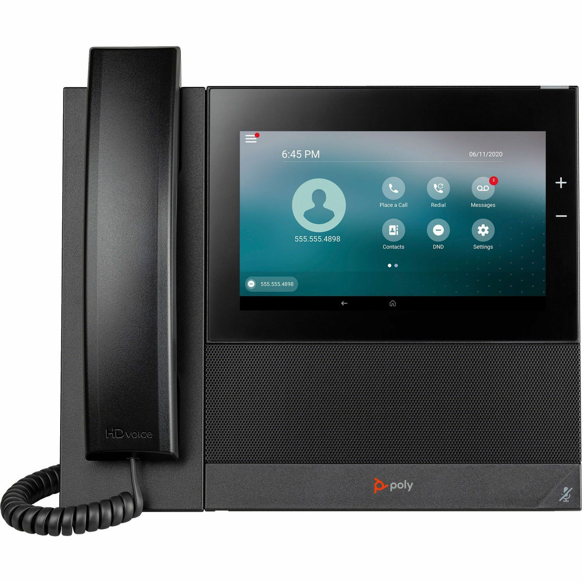 Poly CCX 600 IP Phone - Corded - Corded/Cordless - Wi-Fi, Bluetooth - Desktop - Black - TAA Compliant - 848Z6AA#ABA