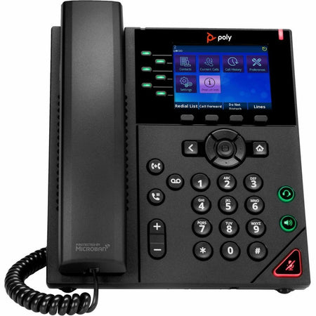 Poly OBI VVX 350 IP Phone - Corded - Corded - Desktop, Wall Mountable - Black - TAA Compliant - 89B59AA