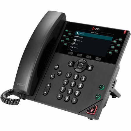 Poly VVX 450 IP Phone - Corded - Corded - Wall Mountable, Desktop - Black - 89B76AA#ABA